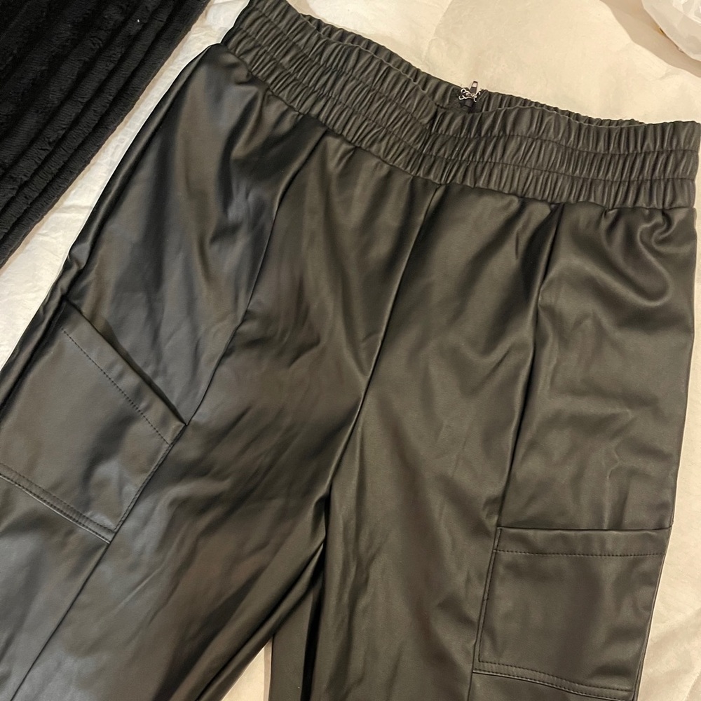 Faux leather pants